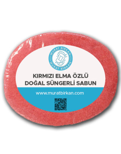 Kırmızı Elma Özlü Doğal Süngerli Sabun