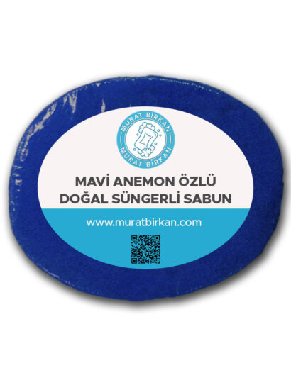 Mavi Anemon Özlü Doğal Süngerli Sabun